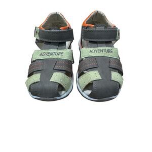 Beeko Toddler Boys Adventure Fisherman Sandals Size 8.5 Brown Green Orange